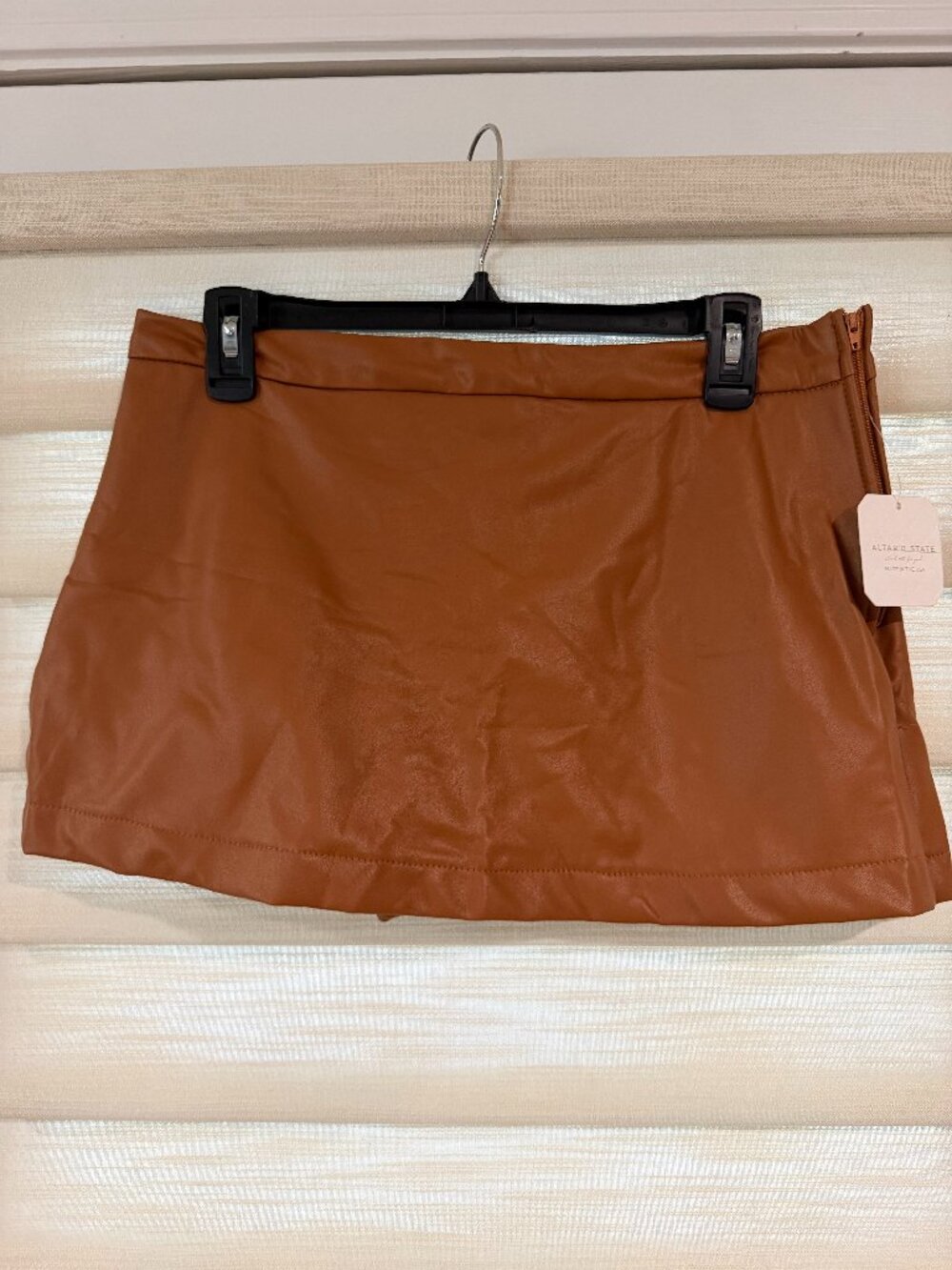 Altar'd State brown faux leather skort (size L)